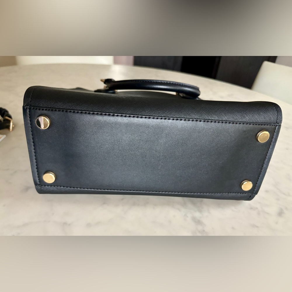 Michael Kors Black Marilyn Medium Satchel with Crossbody Strap - Picture 8 of 11